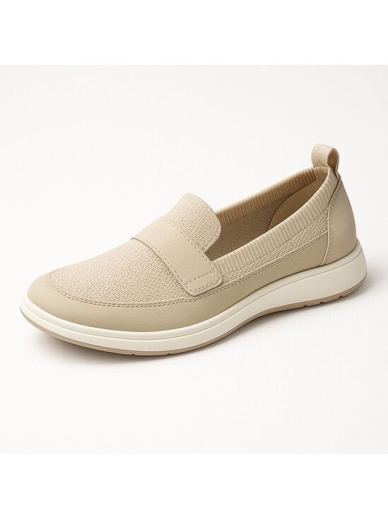 Time and Tru Shoes - Time and Tru Women's Two-Tone Comfort Loafers Bone Size 8